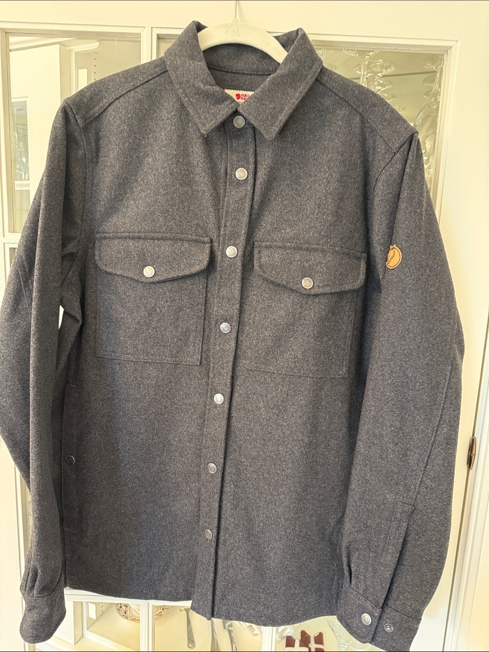 Fjallraven Men's Dark Gray Snap-Front Shirt Jacket